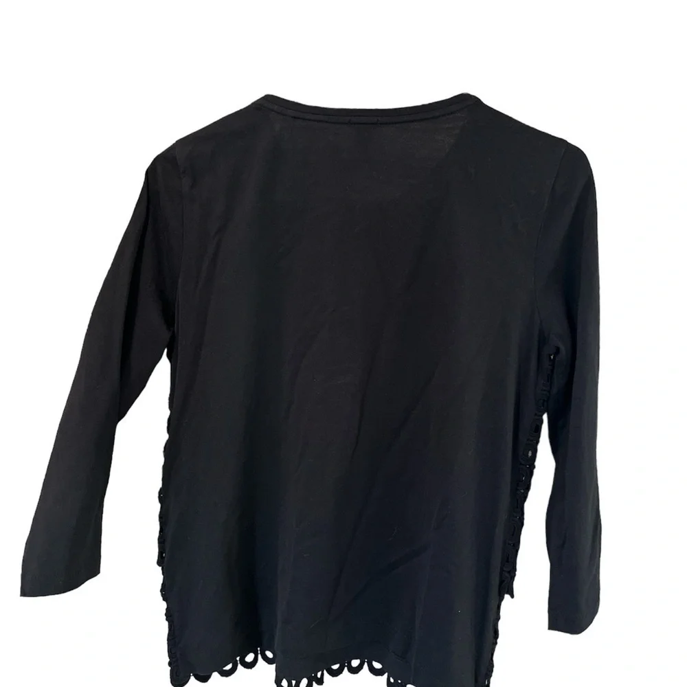 J.CREW Tiered Crochet Lace Shirt Crew Neck Casual Top - Small